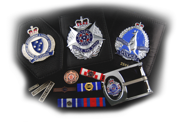 Police badges and belt buckles by Cash's Awards