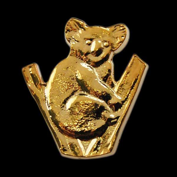 Charity Pin Gold Koala for animals