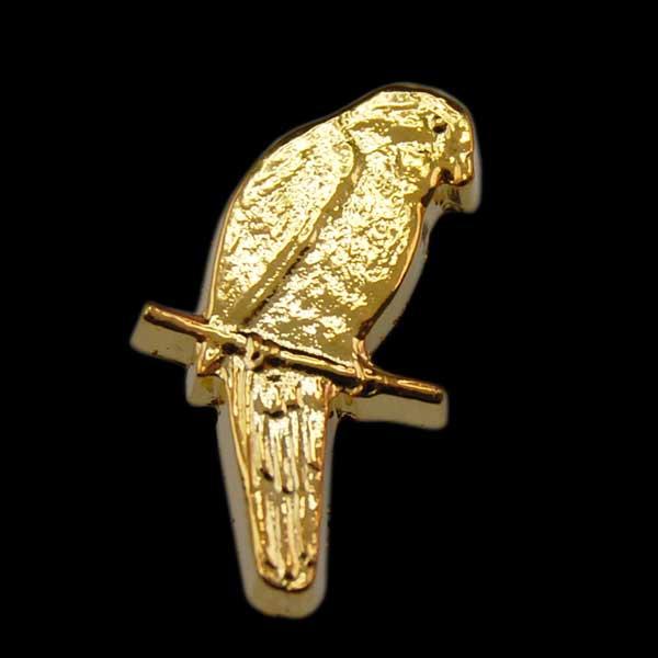 Parrot on a Branch Animal Gold Pin