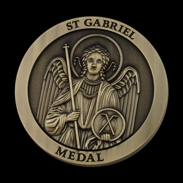 St Gabriel Medal 3 D Brass