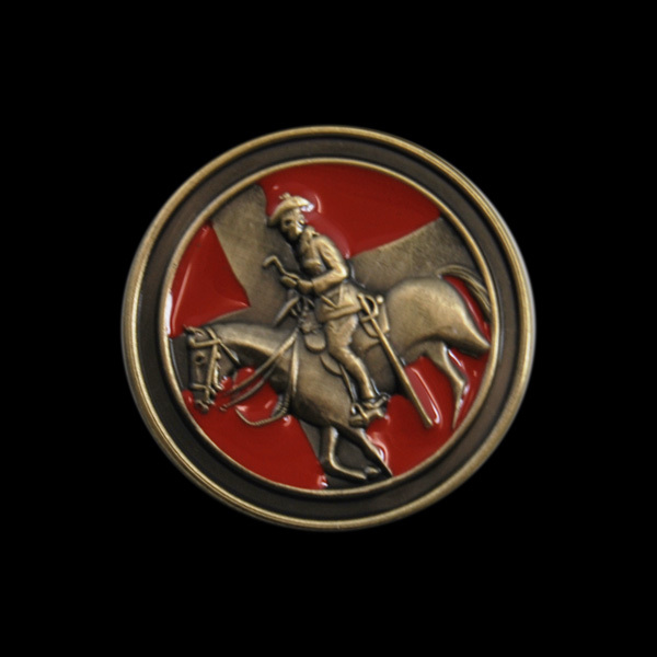 Horse Cross Brass Pin