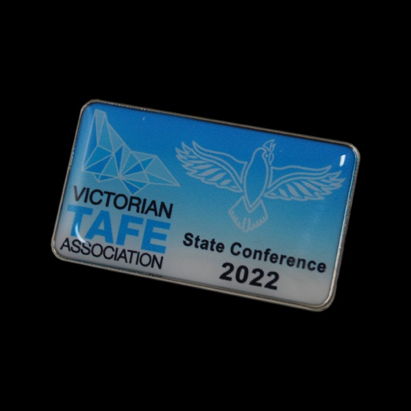 Vic Tafe conference printed pin