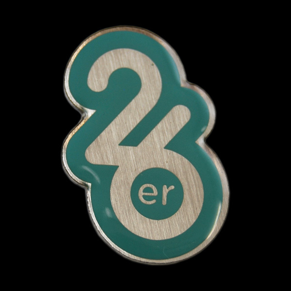 green 26ers Silver Finished Pin with print