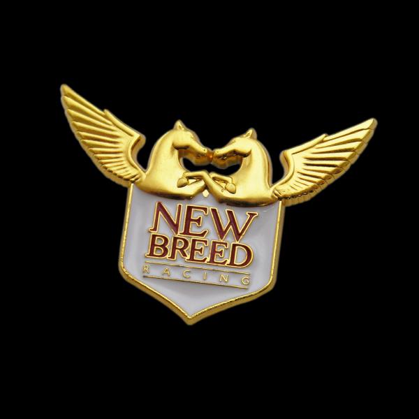New Breed Racing Horse With Wings Design Gold Pin