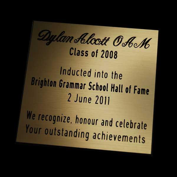 Brighton Grammar School Hall of Fame Custom Made Recognition Award