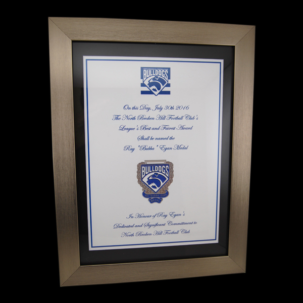 Bulldogs Milestone Award Frame